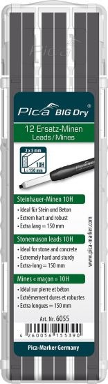 Pica BIG Dry Ersatz-Minen 12 x Steinhauer Bau-Minen 10H
