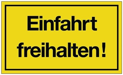 Hinweiszeichen Einfahrt freihalten! Ku. L250xB150mm gelb schwarz