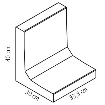 BWL L-Stein naturgrau 33.3x30x40cm