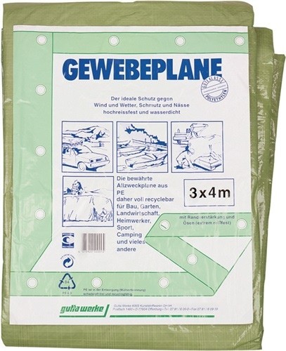 Gewebeplane Multi Tarp m.Aluminiumösen Stand.B.3000xL.4000mm olivgrün