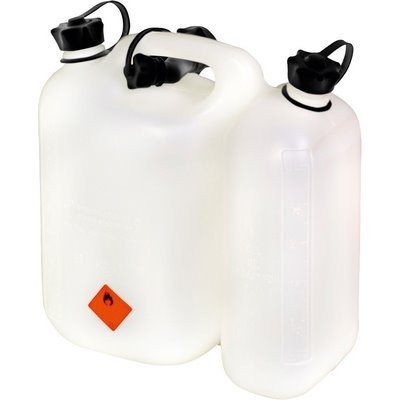 Triuso combi canister petrol 5.5l + oil 3l white with pouring spout