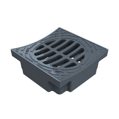 Aufsatz 300x300mm Kl. B125 SW 25mm Guss Rinnenform