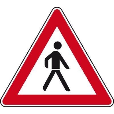 Verkehrszeichen - Fußgänger SL 900 Aufstellung links 2mm flach RA 1