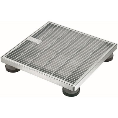 SitaDrain Terra 400x400mm 70-110mm Entwässerungsrost Stahl vz