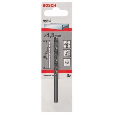 Bosch Metallbohrer HSS-R DIN358 4.8x52x86mm