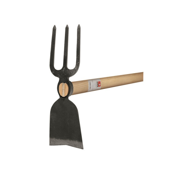 Ideal Gartenhacke Breitblatt mit Eschenstiel 135 cm 3 spitze Zinken