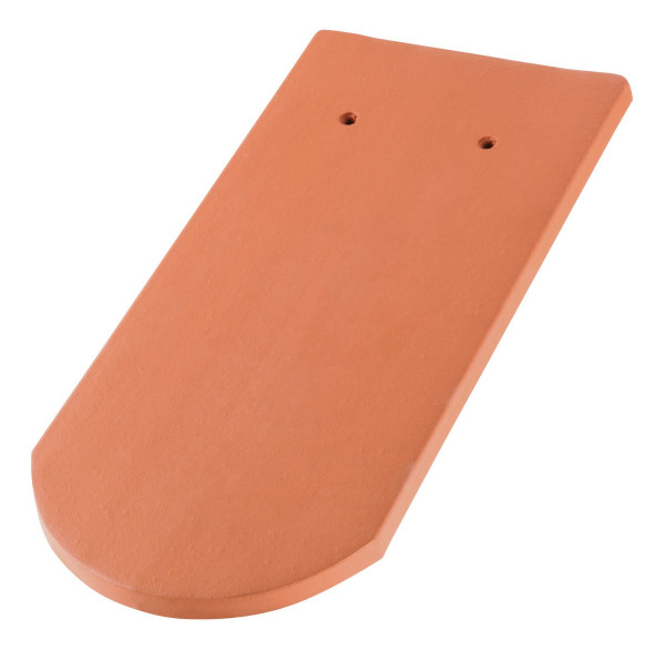 Erlus plain tile round cut 1st grade natural red - M