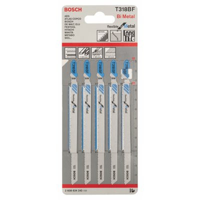 Bosch Stichsägeblatt f. Metall T 318 BF BIM 5er-Pack