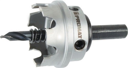 Lochsäge D.47 (PG36)mm Schnitt-T.12mm HM-bestückt m.Bohrer u.Feder