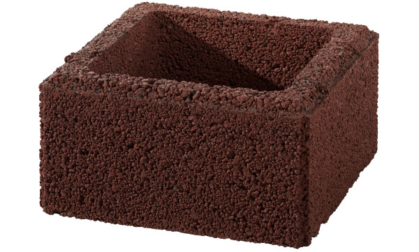 Pfeilerelement Terrano 37.5x37.5x20cm braun. haufwerksporig