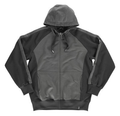 MASCOT® Wiesbaden hooded sweatshirt black/dark anthracite size S with zip