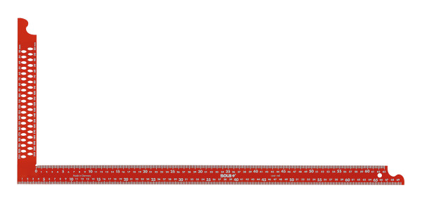 Sola carpenter's square ZWCA 1000 red coated with marking holes 1000x380mm