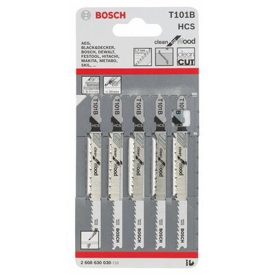 Bosch Stichsägeblatt f. Holz T 101 B HCS 5er-Pack