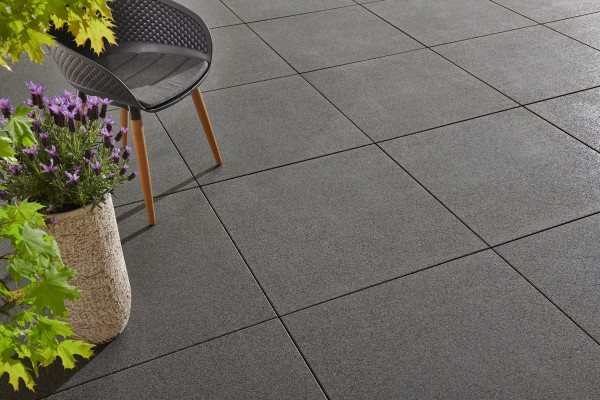 Plate Zena 80x80x5cm anthracite sanded + shot blasted