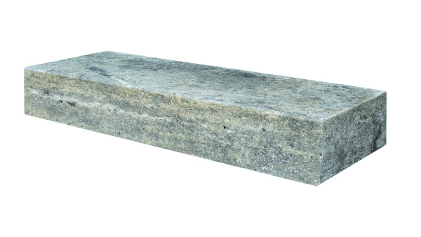 Lagotrade Silver silbergrau Blockstufe L/B/H 100/35/15 cm