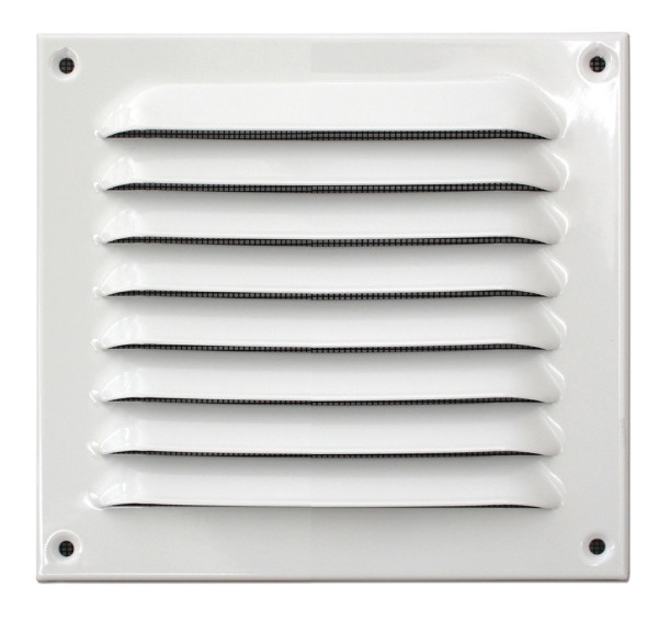 Upmann weather protection grille aluminum 15x15 with fly wire white - 54610