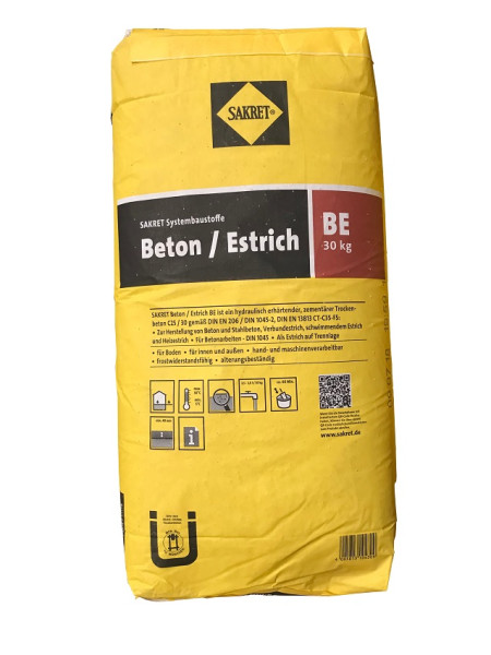 Sakret Beton-Estrich BE 0-8mm 30kg-Sack Beton C25/30, Estrich CT-35-F5, ca 15l