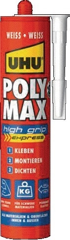 Assembly adhesive POLY MAX HIGH GRIP 425g EXPRESS white cartridge UHU