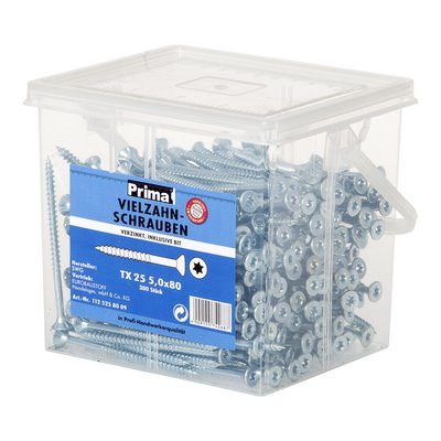 Prima Vielzahn vz Eimer inkl. Bit TX 25 5.0x80mm - 300 Stück