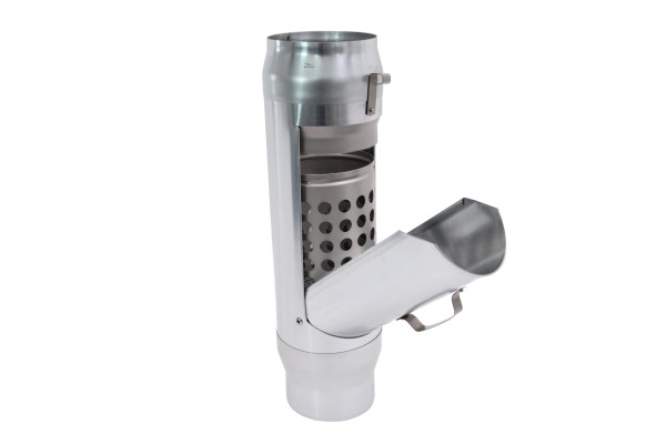 Zinc Madema pipe leaf catcher Ø 120mm with stainless steel basket