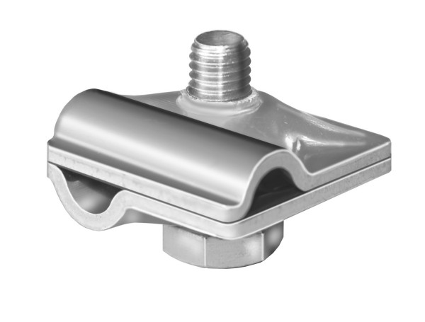 Zacisk uniwersalny Mastertec okrągły/okrągły Ø 8-10 mm V4 A 2-częściowy DIN EN 62561-1