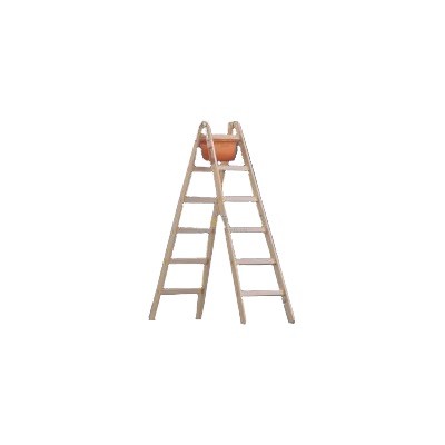 Layher Holzsprossen Stehleiter 2x8 Doppelsprossen-Vierkant =2.35m