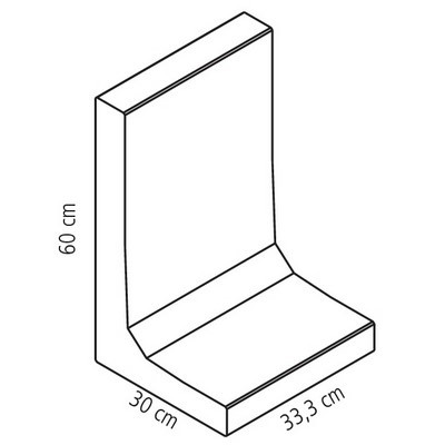 BWL L-Stein naturgrau 33.3x30x60cm