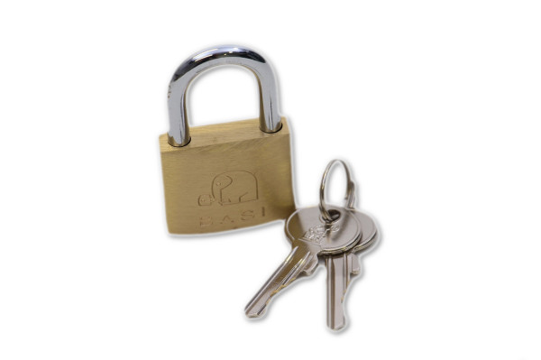 Triuso Messingschloss 40mm Vorhangschloss gehärteter Stahlbügel