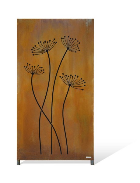 SELTRA Sichtschutz VISTUM WIESENBLUMEN 180x90x5cm rost Cortenstahl Deutschland