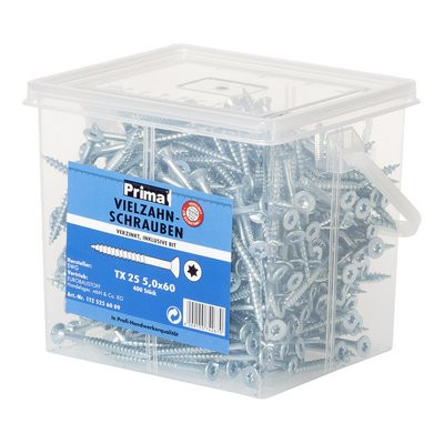 Prima Vielzahn vz Eimer inkl. Bit TX 25 5.0x60mm - 400 Stück