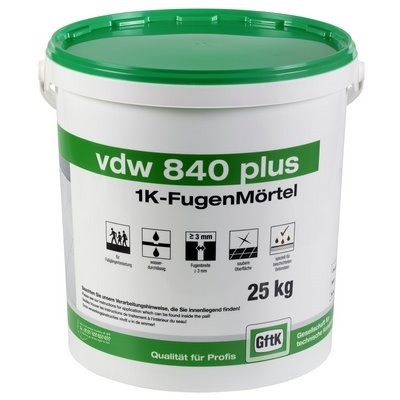 GftK VDW 840 plus 1K Fugenmörtel sandbge ab 3mm Fuge - Eimer 25kg