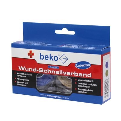 Beko CareLine Wund-Schnellverband 25mm 2x4.50m Rolle beige/blau