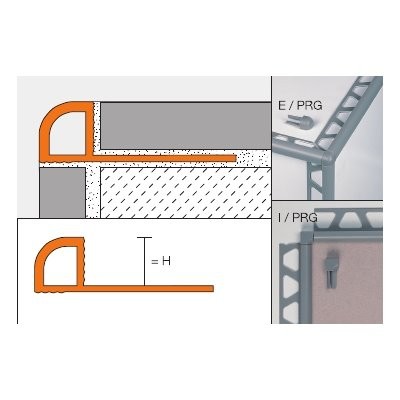 Schlüter-RONDEC-PRG 2.5m Dekorprofil brillantweiß H=12.5mm
