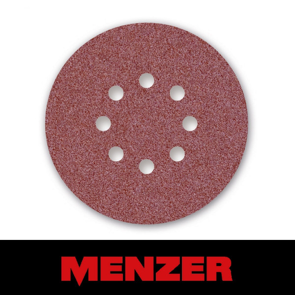 MENZER Klett-Schleifscheibe Ø 125mm 8-Loch K80 Normalkorund Papier