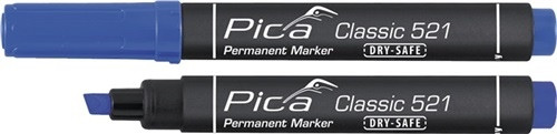Pica Classic Permanentmarker blau INSTANT WHITE Strich-B.2-6mm Keilspitze