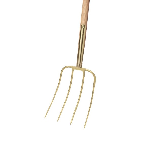 Ideal dung fork gold with ash long handle 135 cm