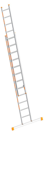 Layher TOPIC 1035 Schiebeleiter 2x12 Sprossen m. Trav. Länge max. 5.95m