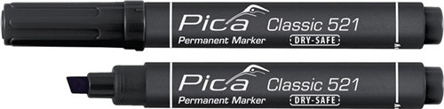 Pica Classic Permanentmarker schwarz INSTANT WHITE Strich-B.2-6mm Keilspitze