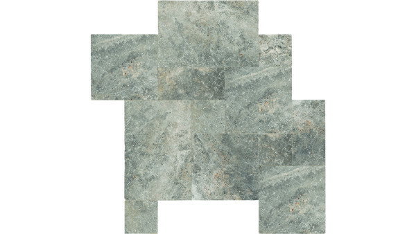 Lagotrade Travertin Silver silbergrau Terrassenplatte 60/40/3 cm