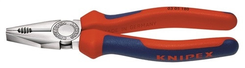 Kombizange L.180mm KNIPEX verchr.Mehrkomp.-Hülle