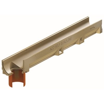 ACO Self® Euroline Rinnenelement o. Rost m. Stutzen befahrbar 1000x118x97mm