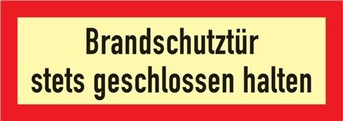 Symbol ochrony przeciwpożarowej DIN 4066 Dł. 297 x szer. 105 mm Drzwi przeciwpożarowe należy zawsze zamykać folią