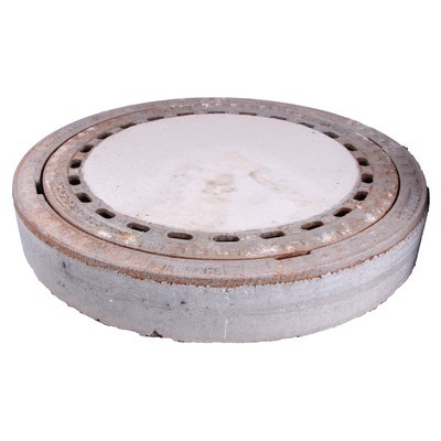Schachtabdeckung Beton-Guss Kl B125 rund 610mm mit Ventilation