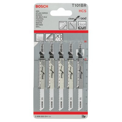 Bosch Stichsägeblatt f. Holz T 101 BR HCS 5er-Pack