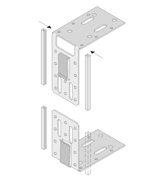 Knauf Türpfostensteckwinkel für 100mm UA/CW Profile 4 Stück pro Paket