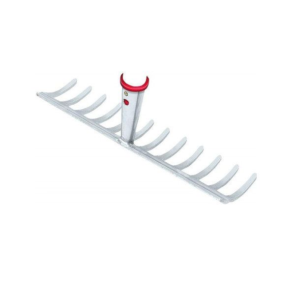 Ideal garden rake silver powder-coated without handle 14 steel tines