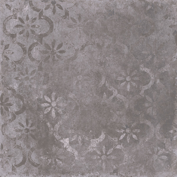 GZO Tegel Moon Decoro 90/90/2 cm grau-weiß mit Decor