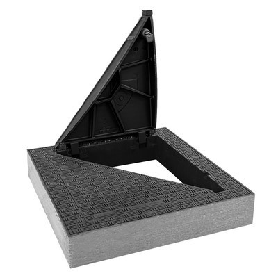 Schachtabdeckung Trigona Kl. D 700x700 Beton/Guss-Rahmen Guss-Deckel dreieckig