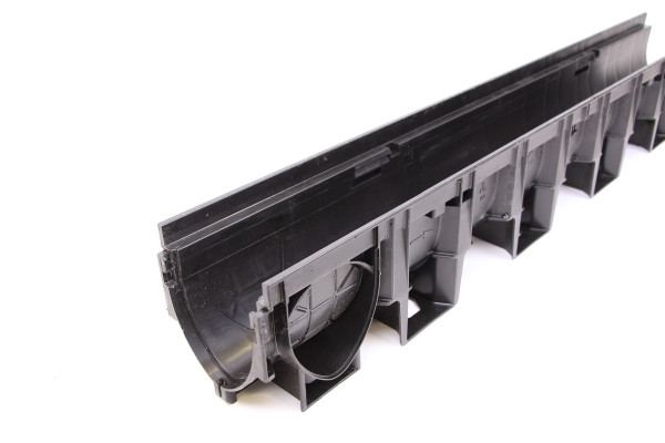 ACO Drain S100K combi front wall with cast edge RE TYP10 PE-HD100 with nozzle