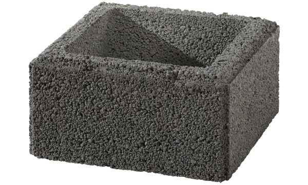 Pillar element Terrano 37.5x37.5x20cm grey. porous